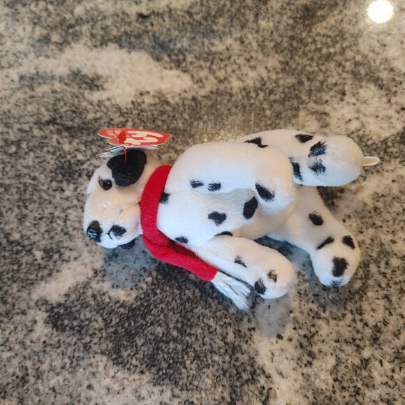 Retired 2002 Jingle Beanie Baby Dizzy, Dalmatian Dog, Christmas Toy - Rattle - Picture 12 of 15